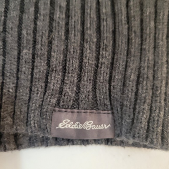 Eddie Bauer Pullover Sweater Mens Size Large Long Sleeve 1/4 Zip Dark‎ Gray 0397 - Picture 4 of 10